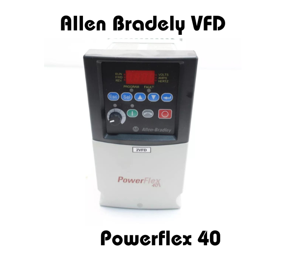 Allen Bradley VFD PowerFlex 40 variable frequency drive with control panel and display